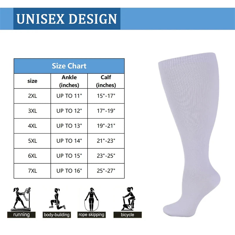 Unisex Plus Size Compression Socks