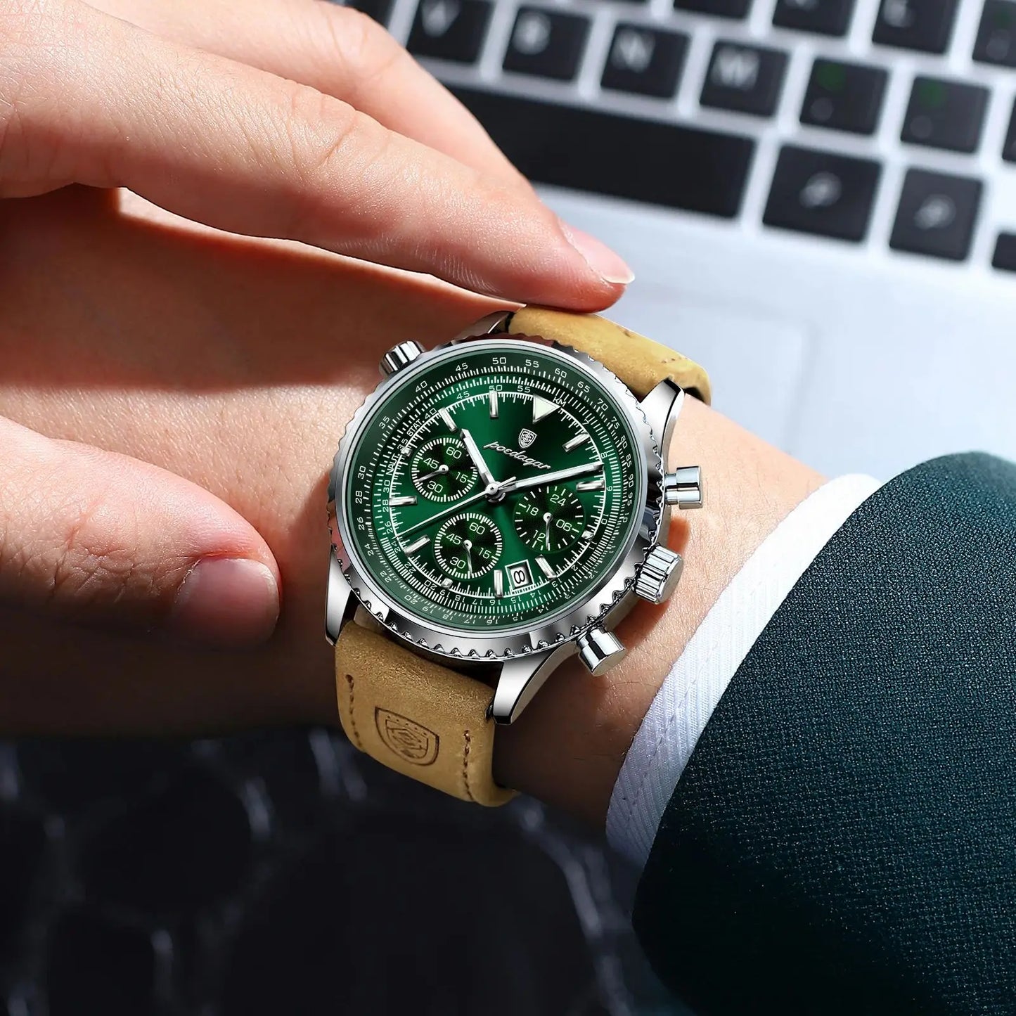 Quartz Waterproof Leather Wristwatch