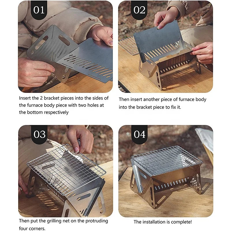 Foldable Portable Mini BBQ Set
