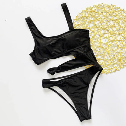 One-Piece Swimsuit off Shoulder Swimwear - MONLANE