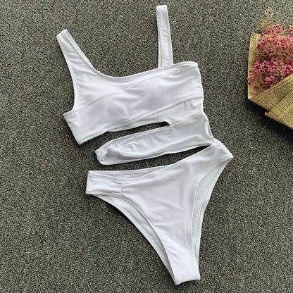 One-Piece Swimsuit off Shoulder Swimwear - MONLANE