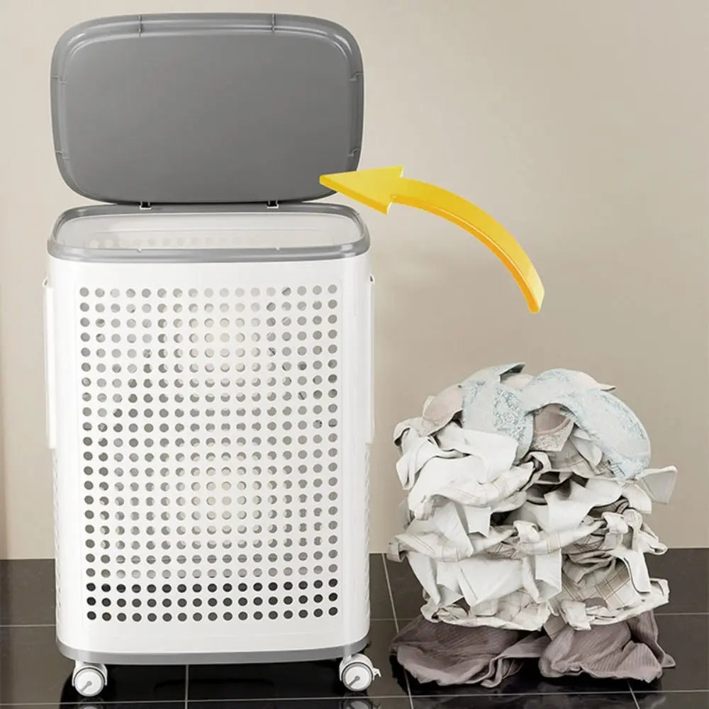 Foldable Dirty Clothes Basket with Wheels