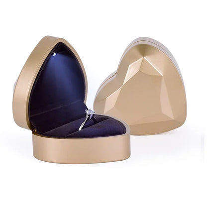 Heart Shaped LED Light Jewelry Box