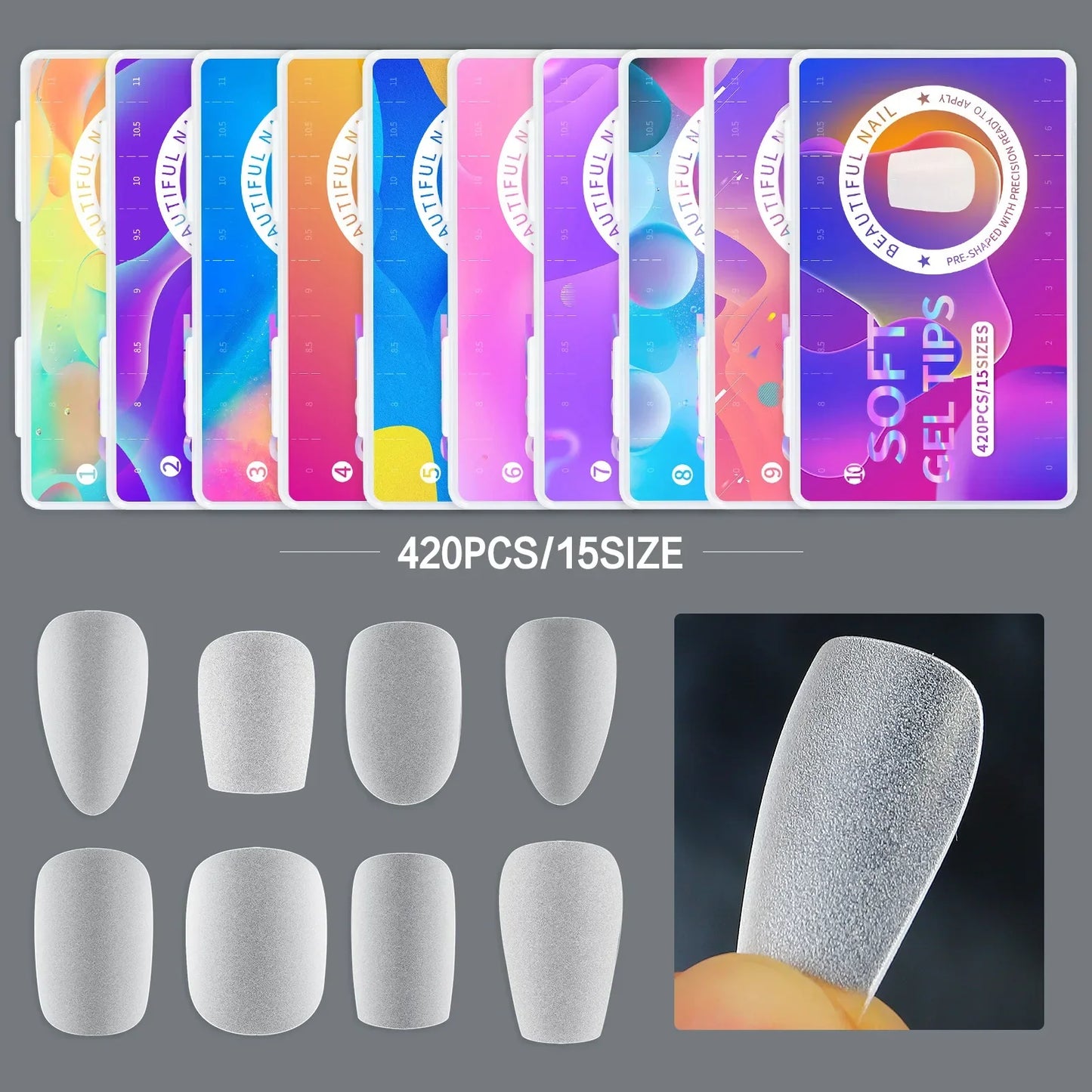 Frosted Press On Acrylic Nails