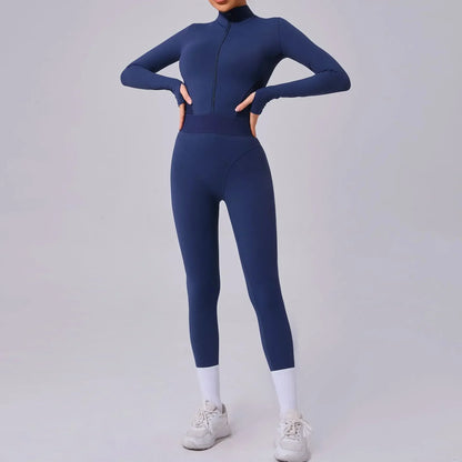 Half Zip Yoga Jumpsuit - MONLANE