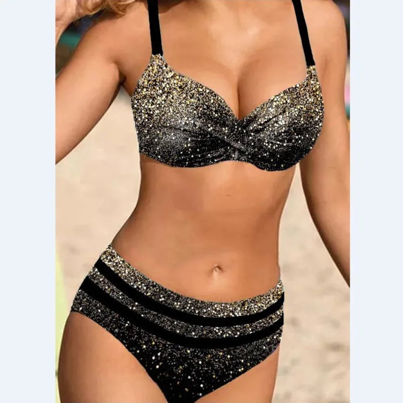 High Waisted Swimwear With Push Up