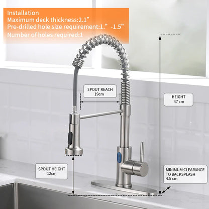Touchless LED Light Kitchen Sink Faucet - MONLANE