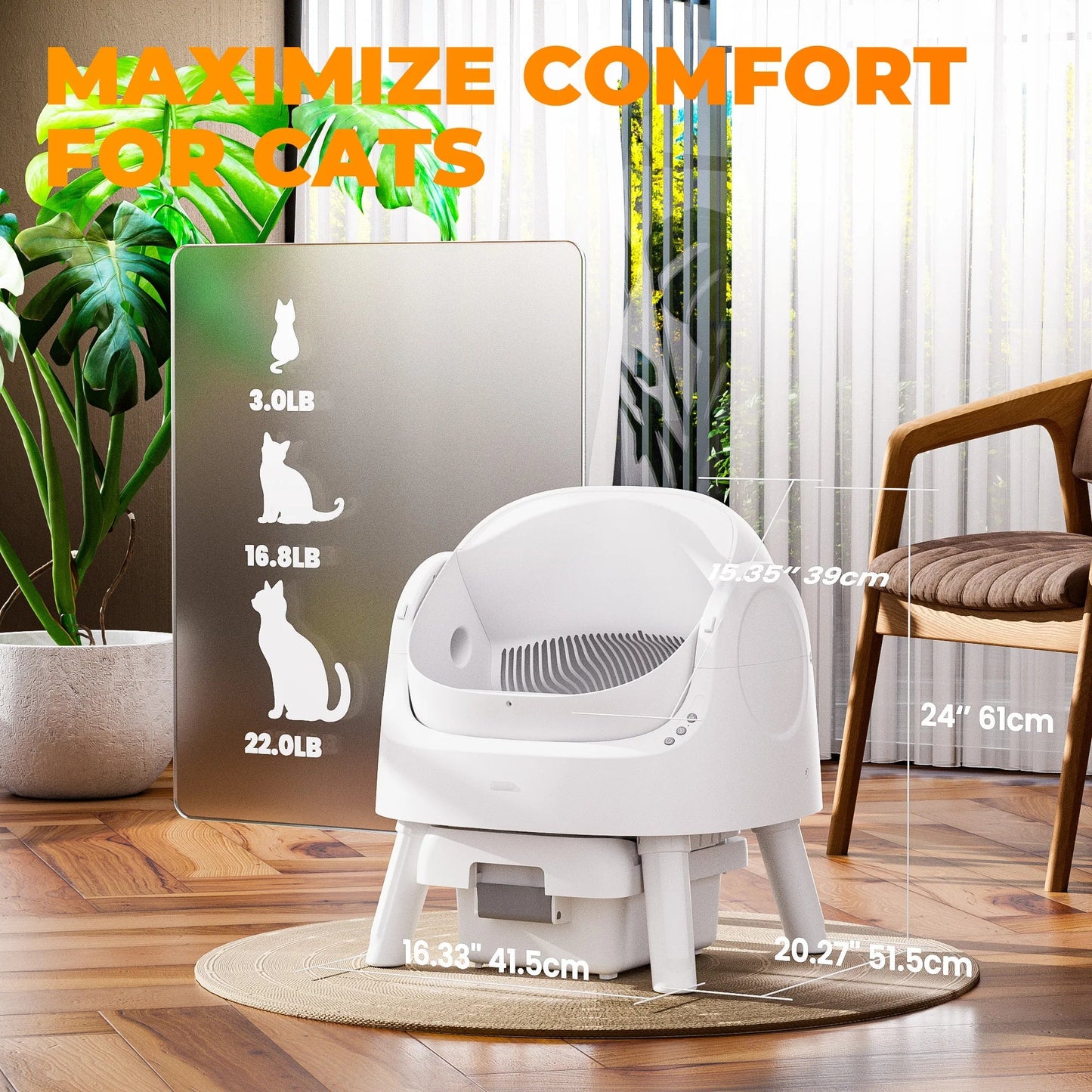 PetPivot AS11 Open-Top Automatic Self Cleaning Cat Litter Box