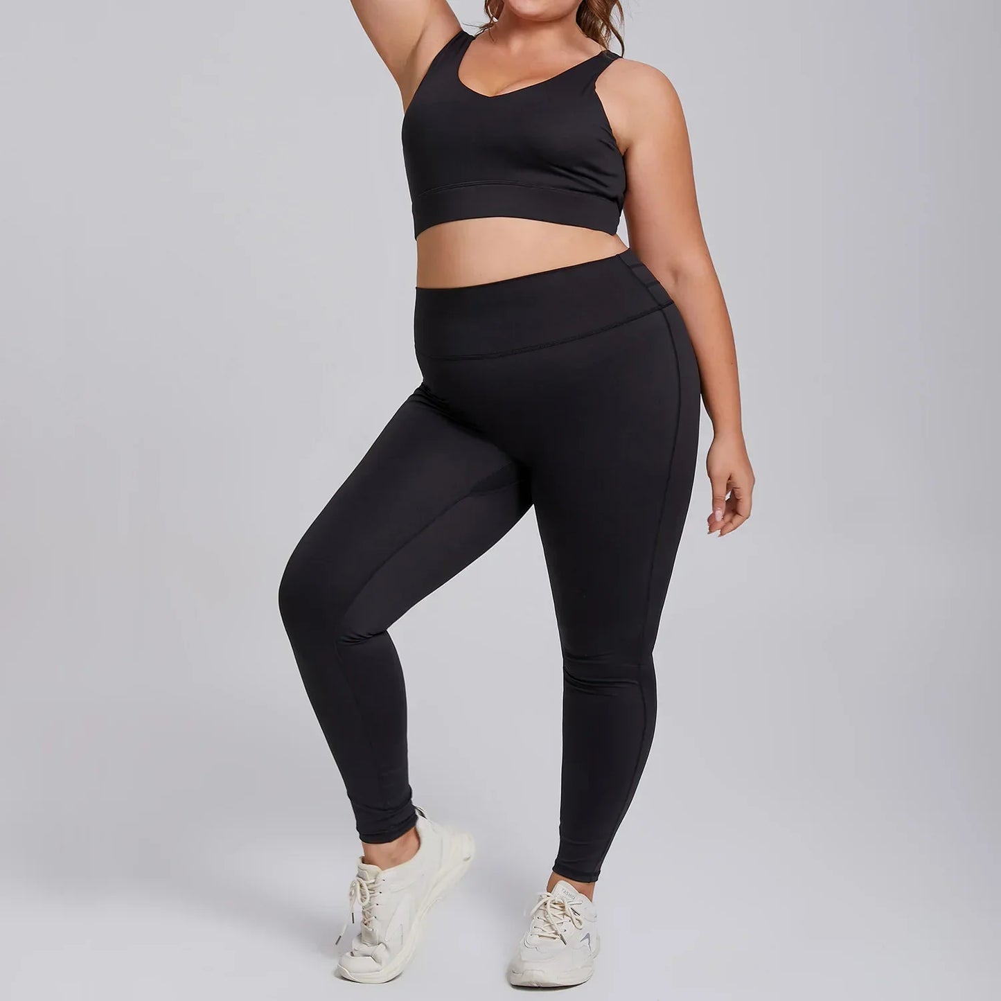 black Plus Size High Stretch Yoga Leggings