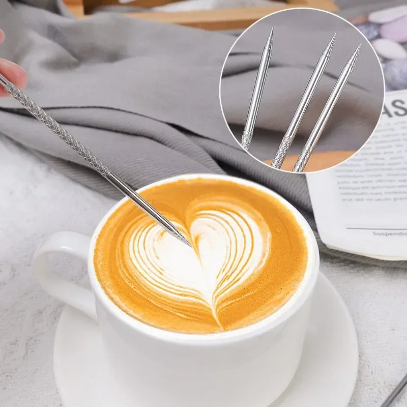 5/1Pcs Latte Pull Flower Needle