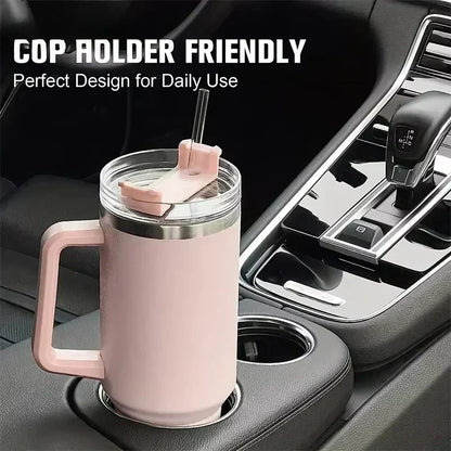 Insulated Tumbler with Handle and Straw