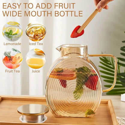 Snail Glass Pitcher 2.5L 84oz Large Iced Tea Pitcher