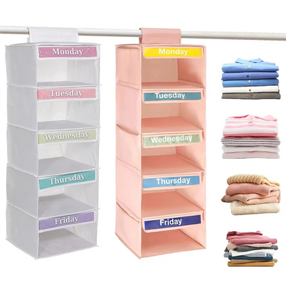 5 Side Pockets-Weekly Clothes Organizer