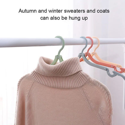 Folding Hanger With Clip Portable Storage Travel