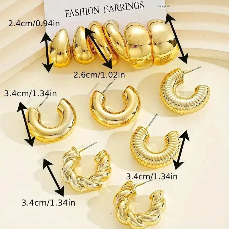 Cross-Border minimalist C-earrings
