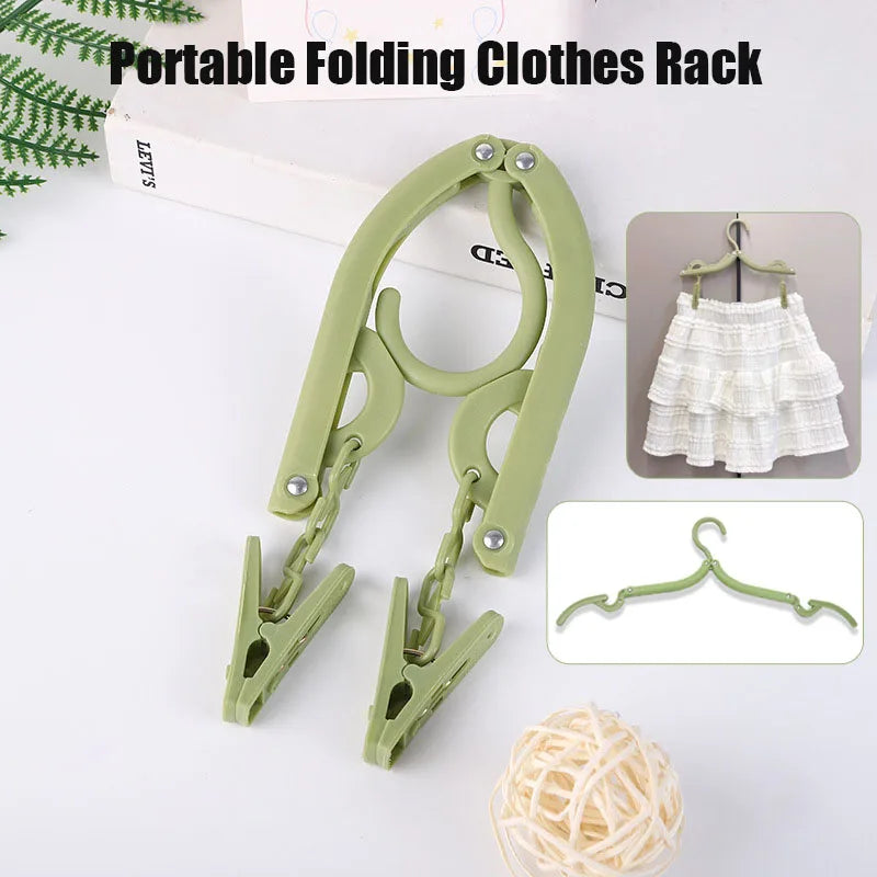 Folding Hanger With Clip Portable Storage Travel