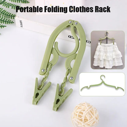 Folding Hanger With Clip Portable Storage Travel