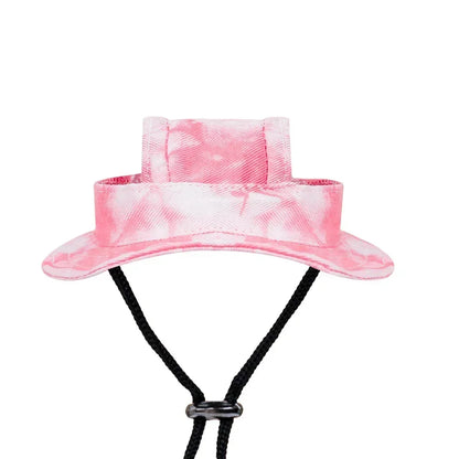 Small Dog Cat Hats Cat Cowboy Hat with Ear Holes