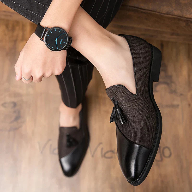Classic Leather Men Slip-On Oxfords