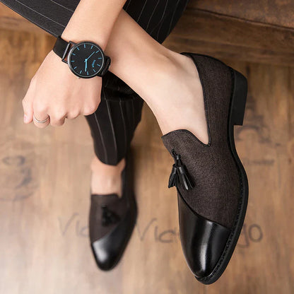 Classic Leather Men Slip-On Oxfords
