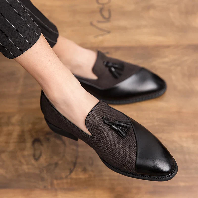 Classic Leather Men Slip-On Oxfords