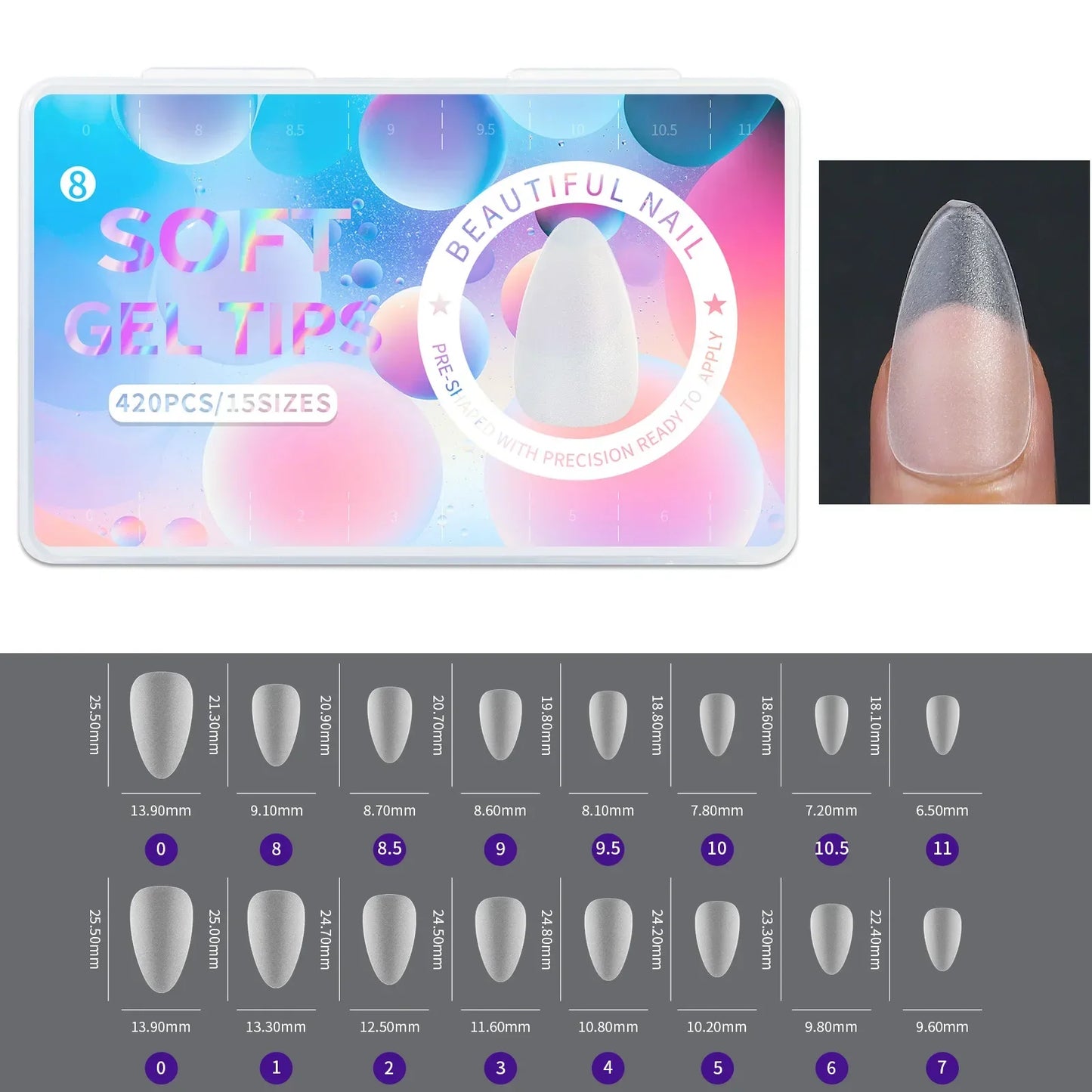 Frosted Press On Acrylic Nails