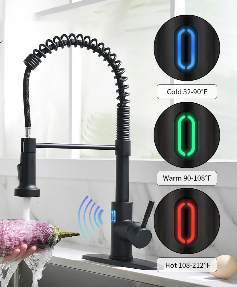 Touchless LED Light Kitchen Sink Faucet - MONLANE