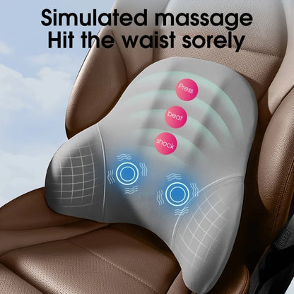 Relax on the go with our Car Massage Neck Pillow & Lumbar Support—vibrating comfort for your car or office to ease neck, back, and waist tension!