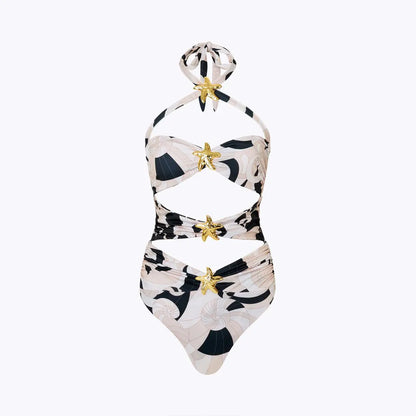 3Pcs Star Button Swimsuit