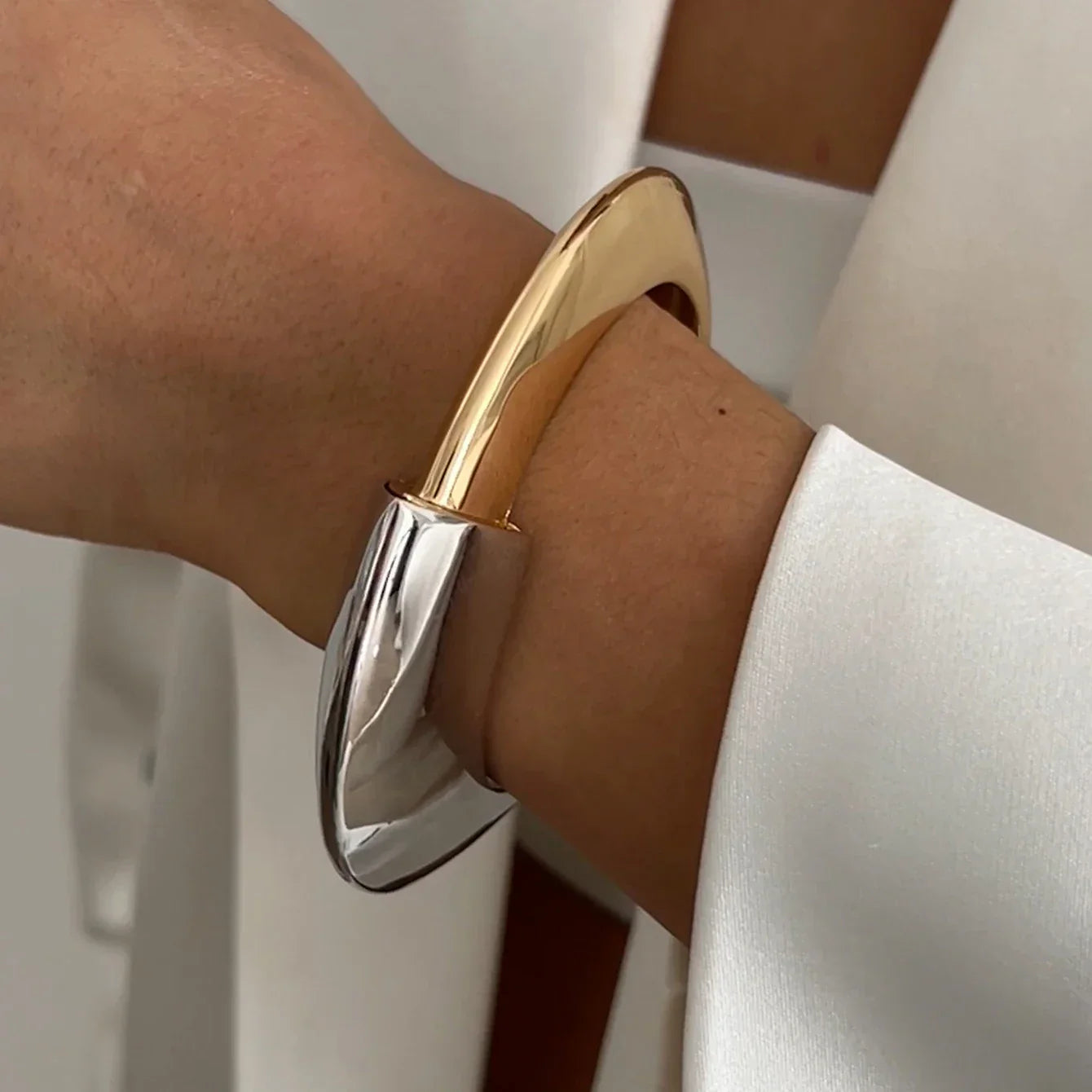 Ingemark Exaggerated Punk Irregular Wide Cuff Bangle