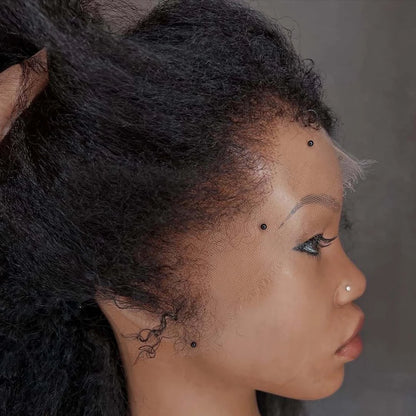 4C Kinky Edges Lace Frontal Wig