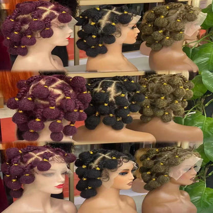 Full Lace Short Bantu Braided Wig - MONLANE