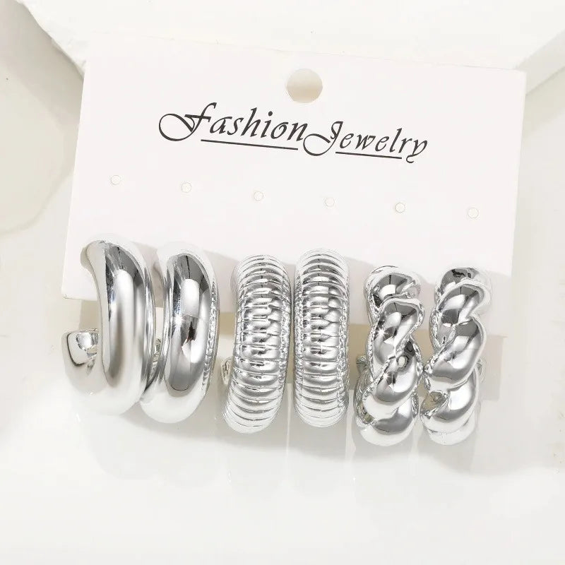 Cross-Border minimalist C-earrings