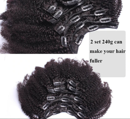 4B 4C Afro Kinky Curly Clip In Human Hair Extensions
