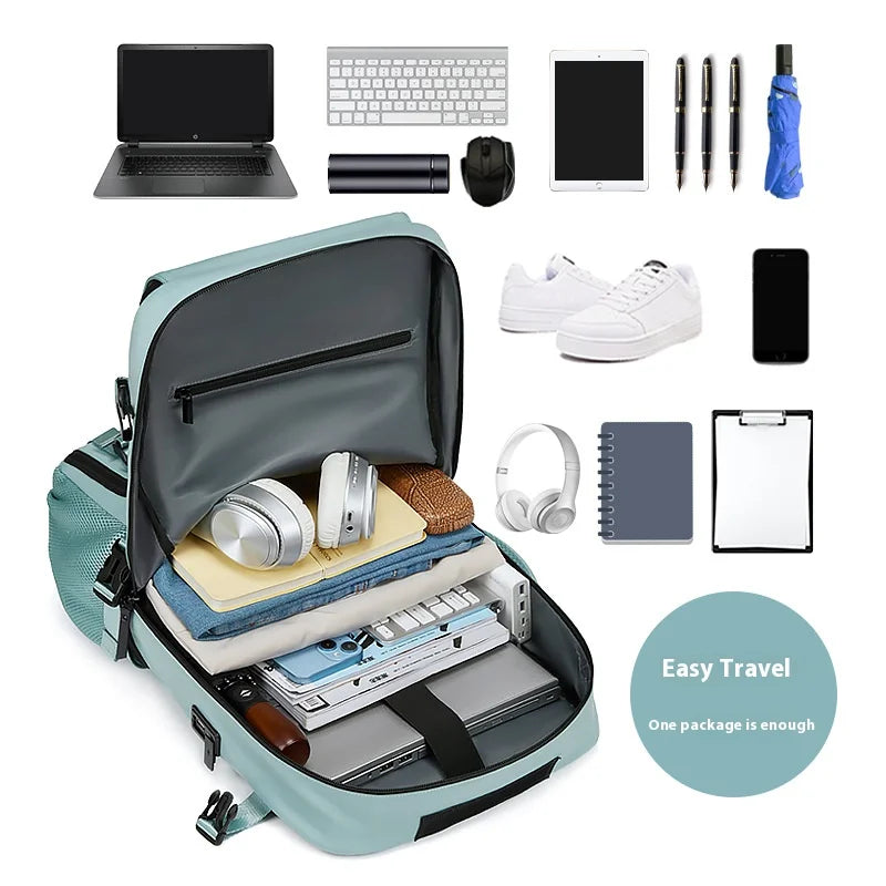 Large Travel Backpack Boardable Backpack USB Charging