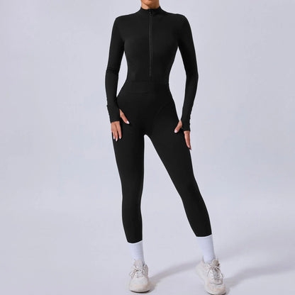 Half Zip Yoga Jumpsuit - MONLANE