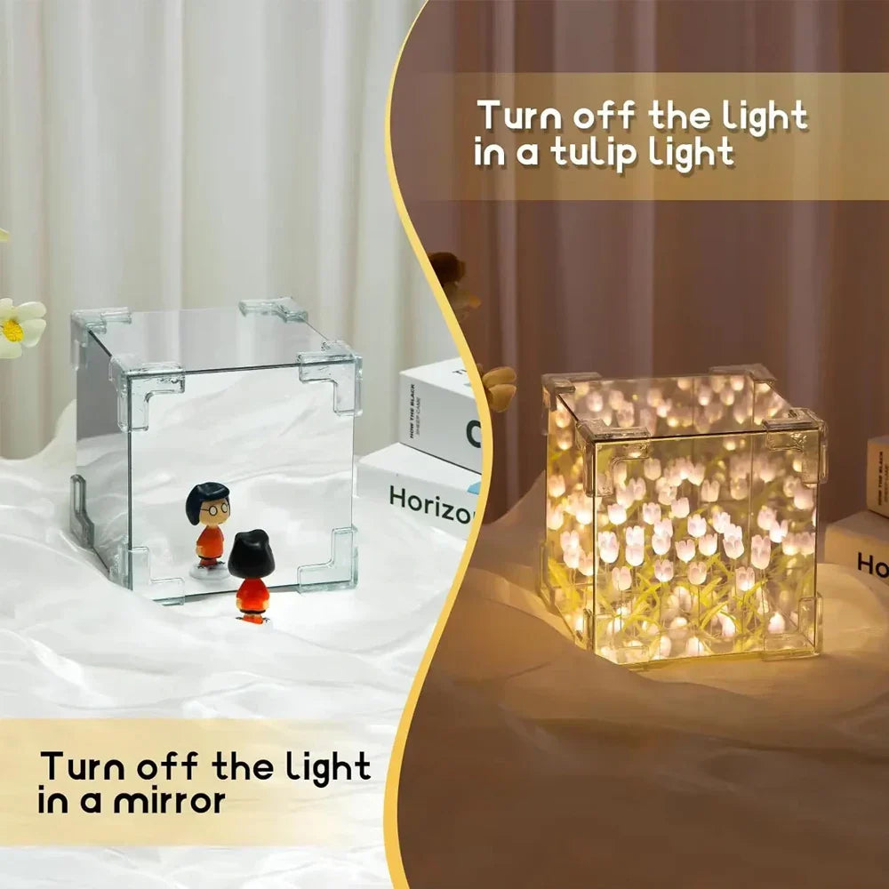 DIY Tulip Flower Cube Night Light