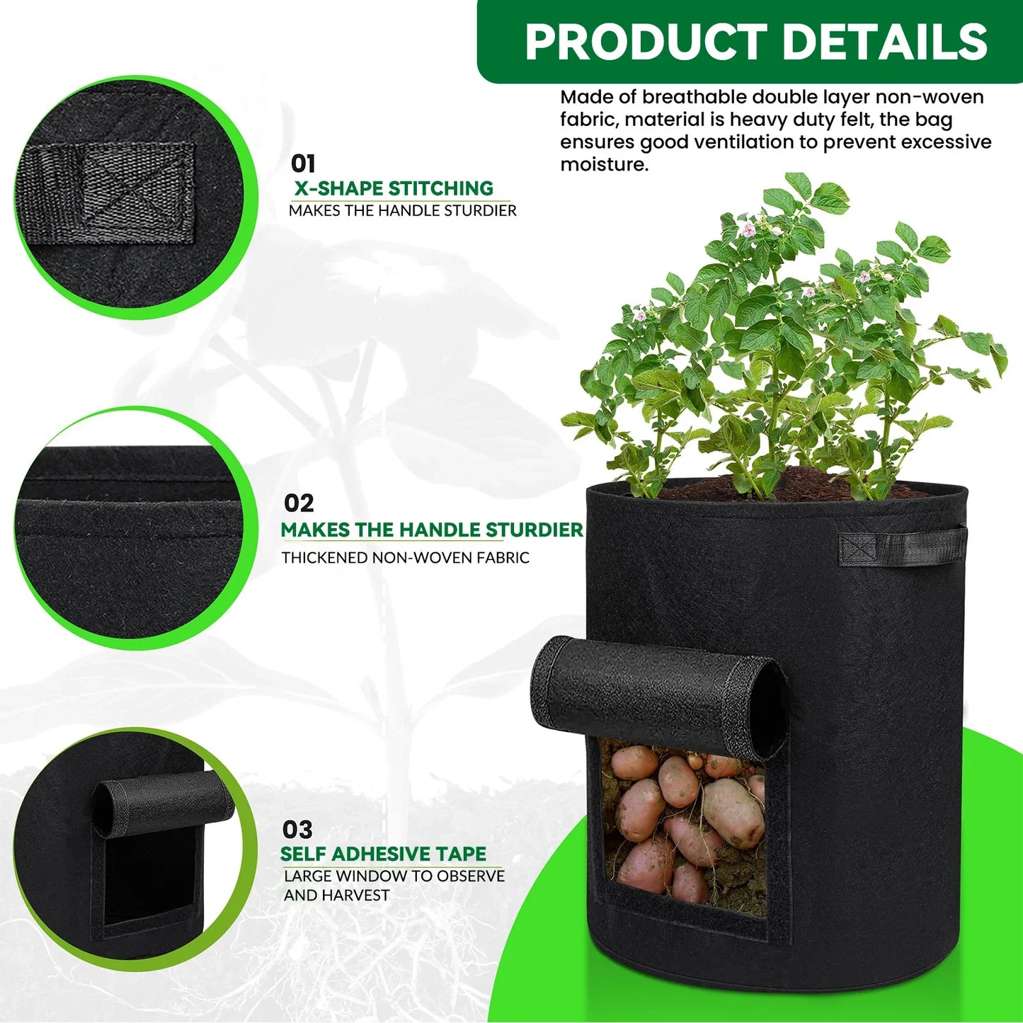 Gallon Fabric Growing Bags - MONLANE