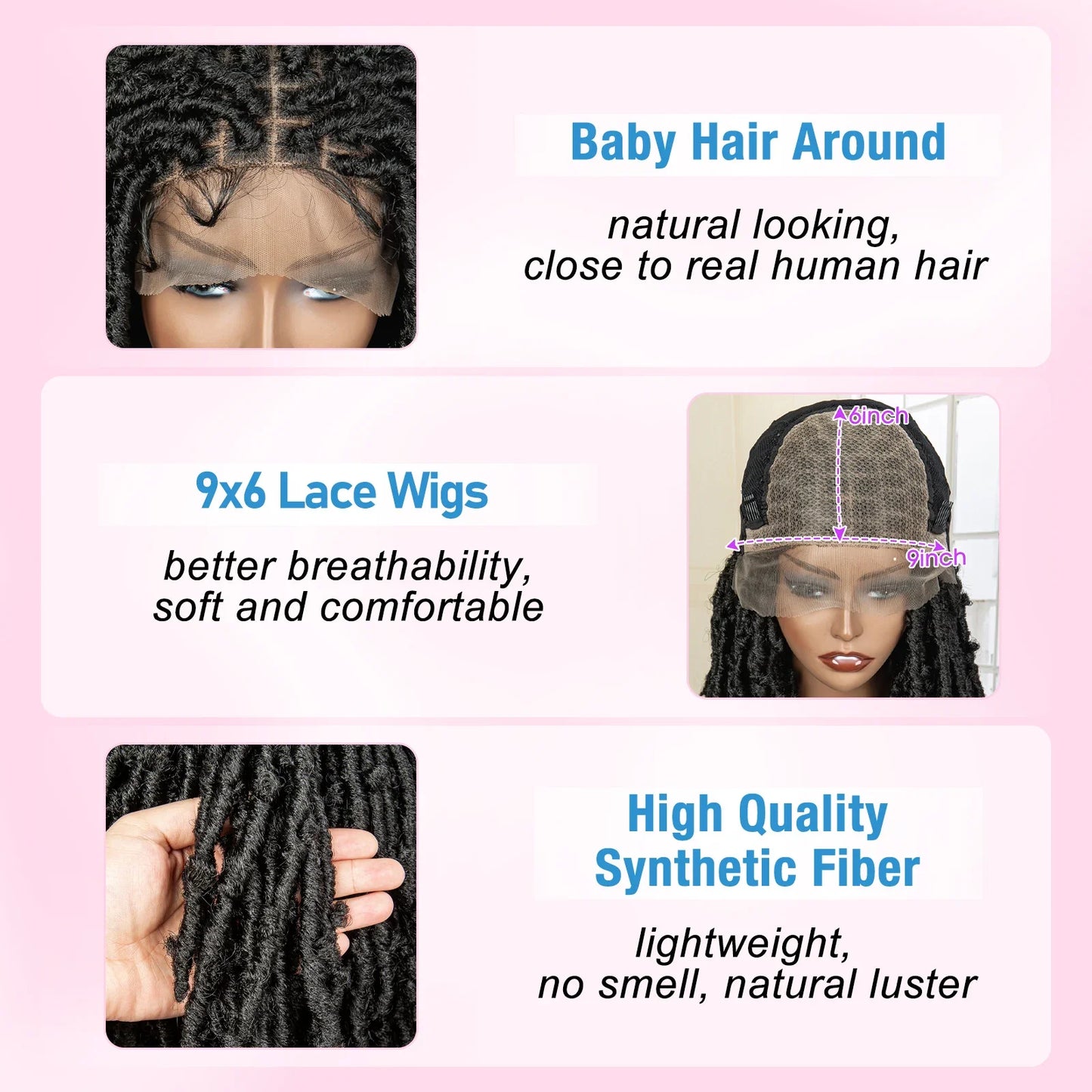 Dreadlocks Braided Lace Frontal Wig - MONLANE