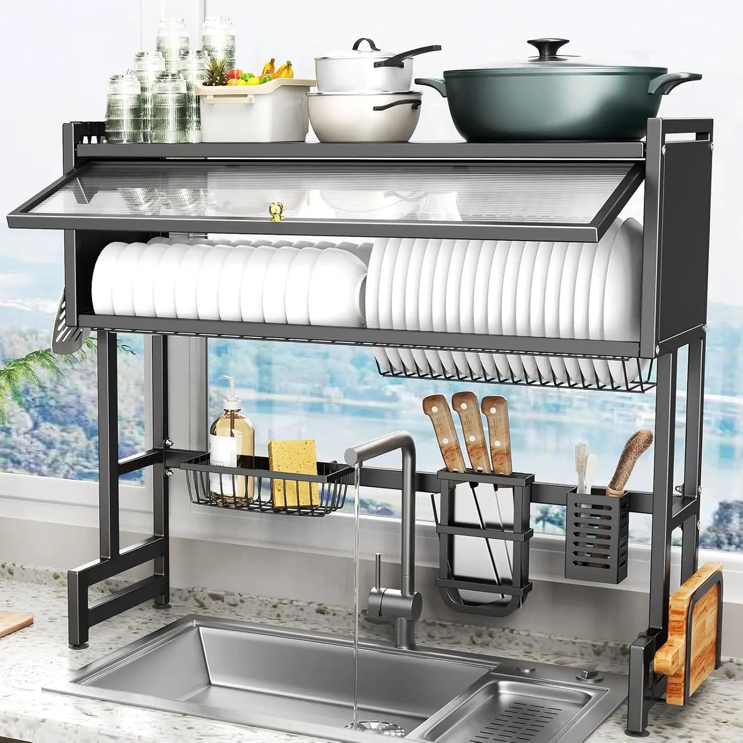 Over The Sink Dish Drainer Drying Rack
