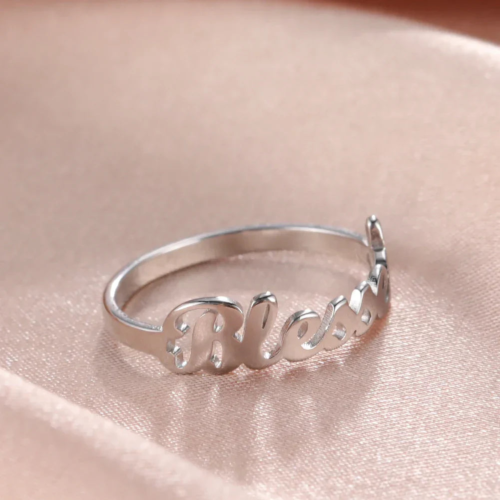 Stainless Steel Gold Color Couple Finger Ring