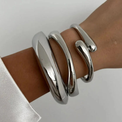 Vintage Hip Hop Metal Cuff Bangles