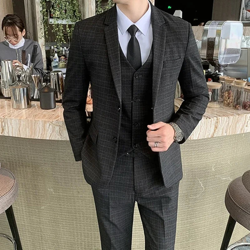 Men Dress Blazers 3 Piece Set