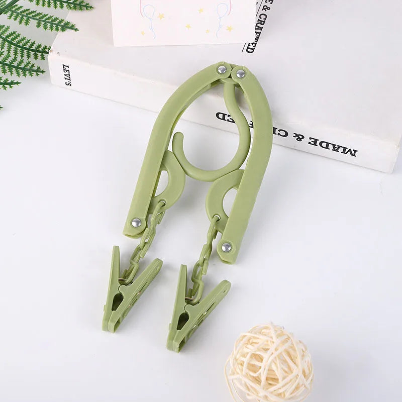 Folding Hanger With Clip Portable Storage Travel