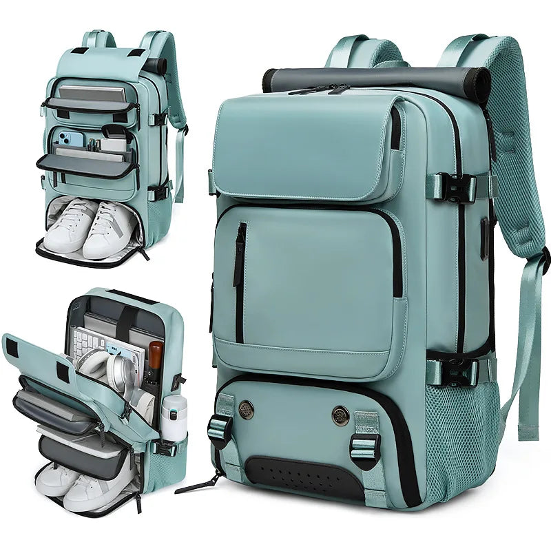 Large Travel Backpack Boardable Backpack USB Charging