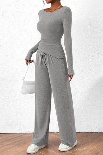Long Sleeve Top Pants Set - MONLANE