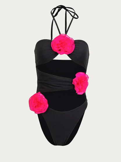 Flower Cutout One-Piece Swimwear - MONLANE