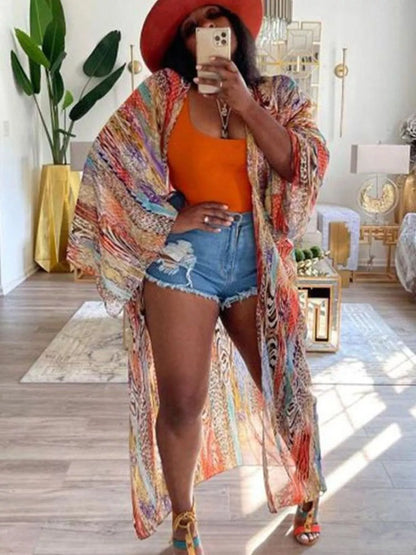 Bohemian Print Flowy Cardigan