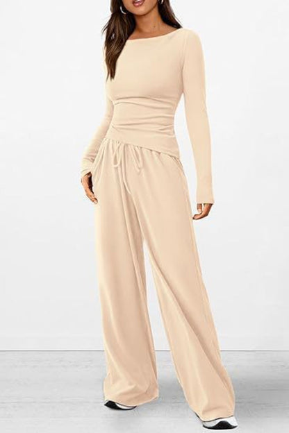 Long Sleeve Top Pants Set - MONLANE