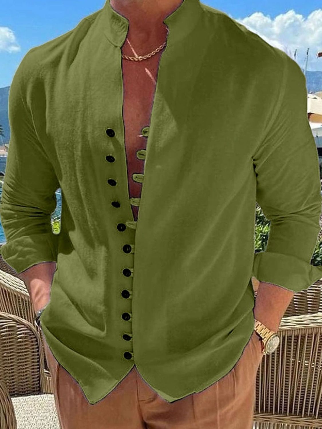 Men's Full Size Long Sleeve Shirt
